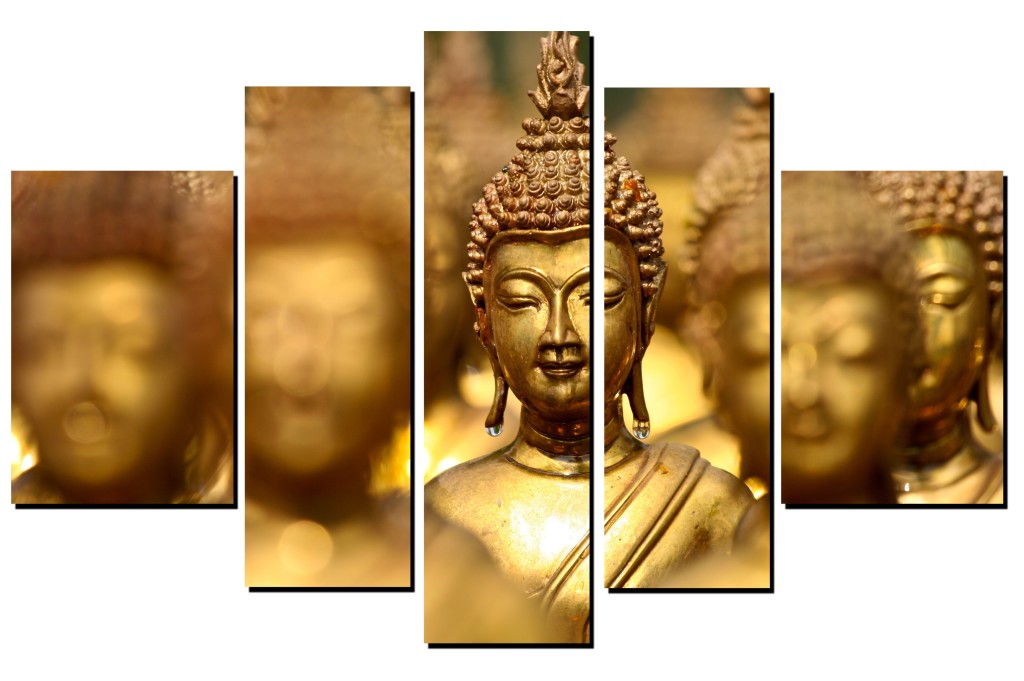 idee-cadeau-tableau-bouddha-en-5-parties | monchermedia